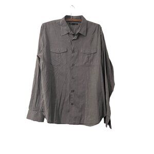 John Varvatos USA Mens Ash Brown Lightweight Long Sleeve Button Shirt Size M